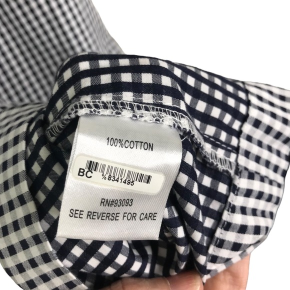 Tyler Boe Women's Off The Shoulder Blouse 3/4 Sleeves White Gingham Cotton XS - Picture 11 of 11